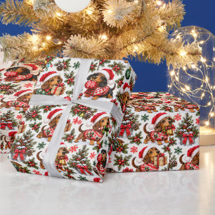 Papel De Regalo Travesuras Navideñas de Dachshund