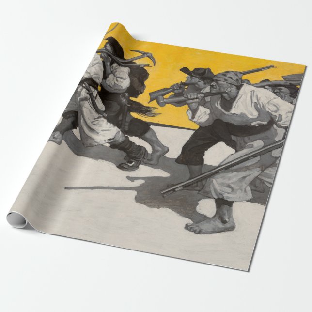 Papel De Regalo Treasure Island, 1911, por Newell Convers Wyeth (Desenrollado)