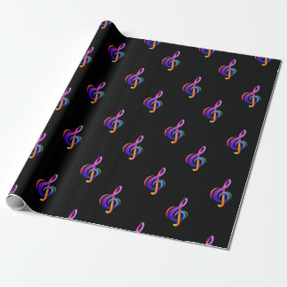 Papel De Regalo Treble Clef Black