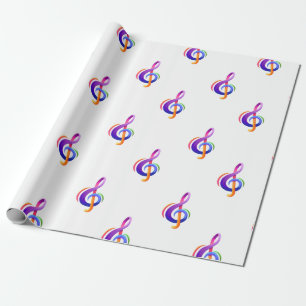 Papel De Regalo Treble Clef White
