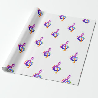 Papel De Regalo Treble Clef White