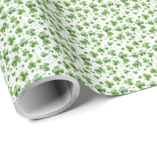 Papel de regalo trébol verde irlandés