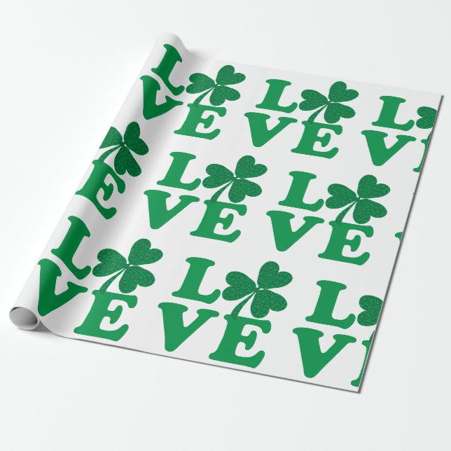 Papel De Regalo Treboles de Amor (Desenrollado)