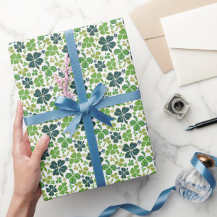 Papel De Regalo Tréboles de la Suerte Verdes Día de San Patricio