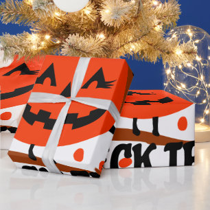 Papel De Regalo Treck Trat Pumpkin Sonriente