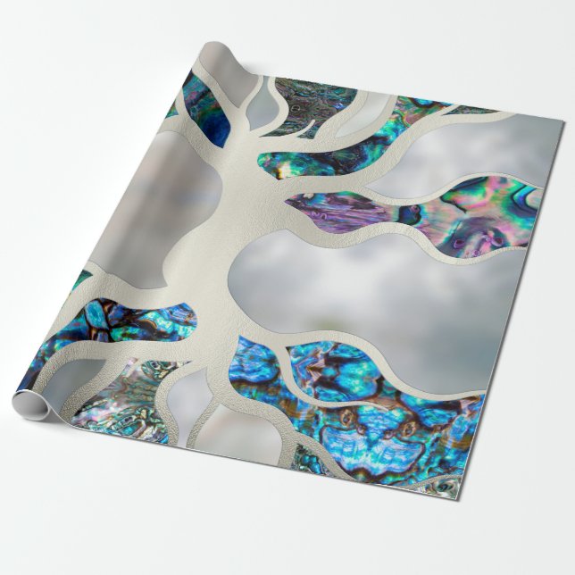 Papel De Regalo Tree of life - Abalone Shell and Pearl (Desenrollado)