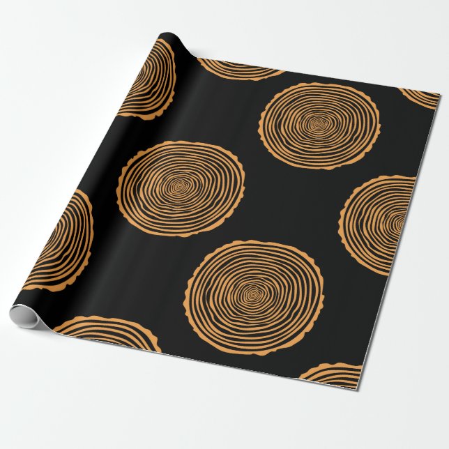 Papel De Regalo Tree Rings Seamless Pattern. Saw cut tree trunk ba (Desenrollado)