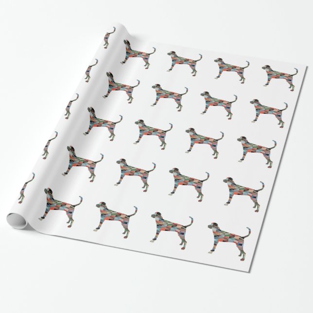 Papel De Regalo Treeing Walker Coonhound Geometric Silhouette (Desenrollado)