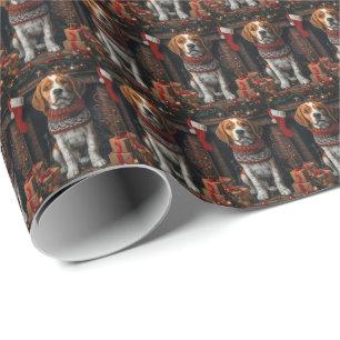 Papel De Regalo Treeing Walker Coonhound Perro Con Regalos De Navi