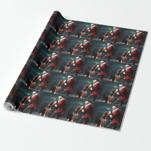 Papel De Regalo Treeing Walker Coonhound Santa Claus Navidad