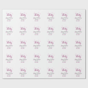 Papel De Regalo Treinta años purpurina rosa estrellas negro 30 fec