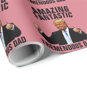 PAPEL DE REGALO TREMENDO DOBLE DONALD TRUMP WRAPPER PAPER