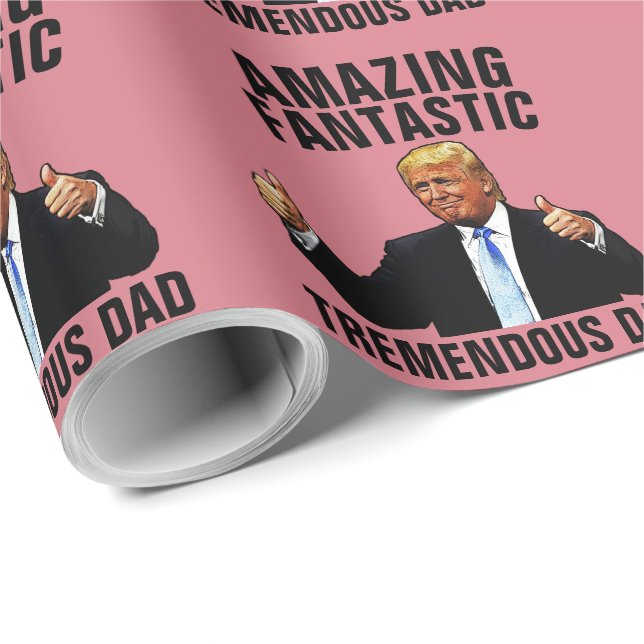 PAPEL DE REGALO TREMENDO DOBLE DONALD TRUMP WRAPPER PAPER (Esquina del rollo)