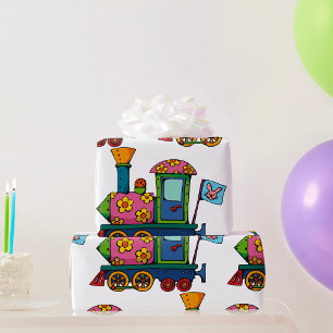 Papel De Regalo Tren de flores de juguete