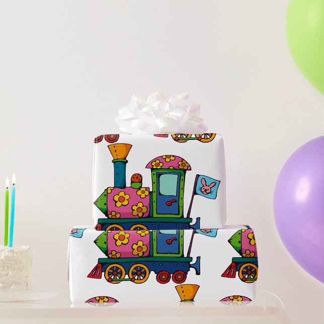 Papel De Regalo Tren de flores de juguete (Subido por el creador)