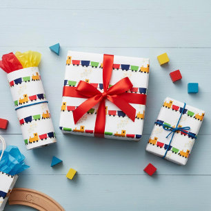 Papel De Regalo Tren de juguete de dibujos animados de vapor