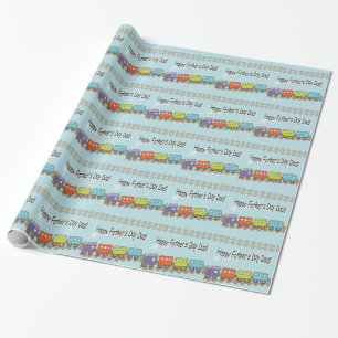 Papel De Regalo Tren del Día Feliz del Padre
