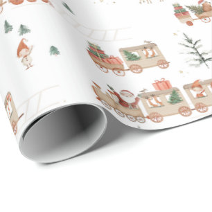 Papel De Regalo tren polar - ayudantes de Santa elfo Felices fiest