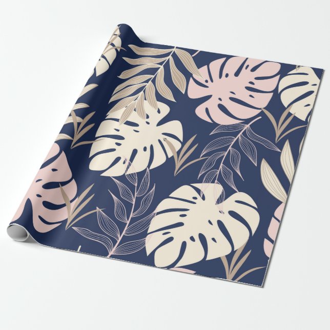 Papel De Regalo Trend abstract seamless pattern with tropical leav (Desenrollado)