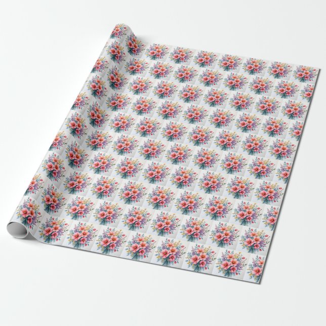 Papel De Regalo Trendy Wildflowers Beautiful Luxury Collection (Desenrollado)