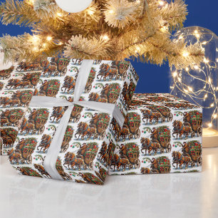 Papel De Regalo Treno de Navidad Western Country