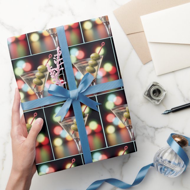 Papel De Regalo Tres aceitunas en vidrio Martini (Regalar)