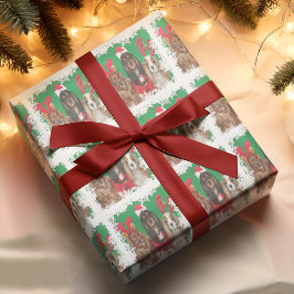 Papel De Regalo Tres Cavalier King Charles Spaniels Copos de nieve