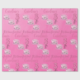 Papel De Regalo Tres Es Hora de Tomar Té Cumpleaños 3