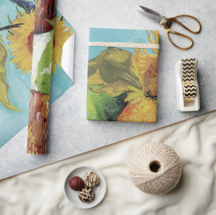 Papel De Regalo Tres girasoles en un jarrón por Vincent van Gogh