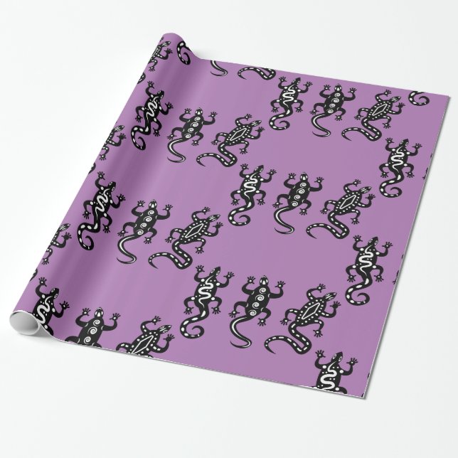 Papel De Regalo Tres Lizards Thunder_Cove Estilo Suroeste (Desenrollado)