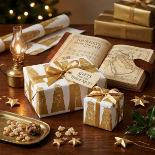 Papel De Regalo Tres Reyes Magos Natividad Moderna Reyes