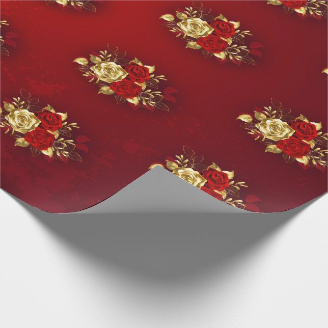 Papel De Regalo Tres Rosas Joyas (Esquina)