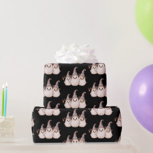 Papel De Regalo Tres sombreros de bruja grises de fantasmas Patrón
