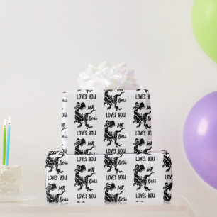Papel De Regalo Trex negro el jefe Dino