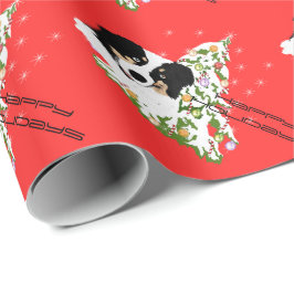 Papel De Regalo Tri abrigo australiano negro del navidad del