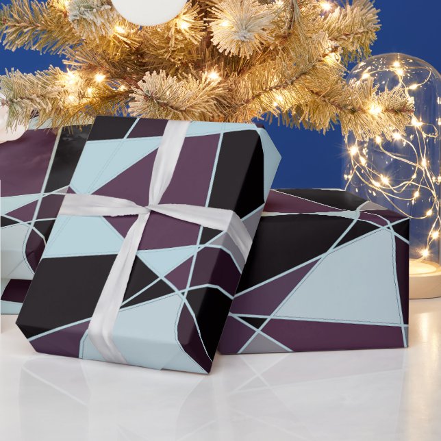 Papel De Regalo Triangle black grey white maroon Abstract (Vacaciones)