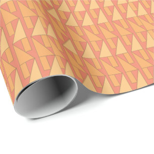Papel De Regalo Triángulo geométrico de melocotón