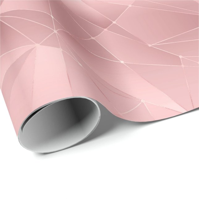 Papel De Regalo Triángulo Geométrico Rosa Glam Bling Moderno Elega (Esquina del rollo)