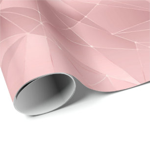 Papel De Regalo Triángulo geométrico rosa glamuroso de moda y eleg