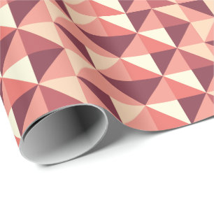 Papel De Regalo Triángulo Geométrico Rosa Melocotón Púrpura 