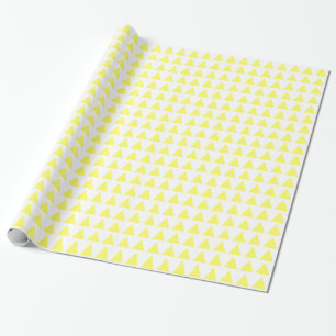 Papel De Regalo Triángulos - Amarillo claro sobre blanco