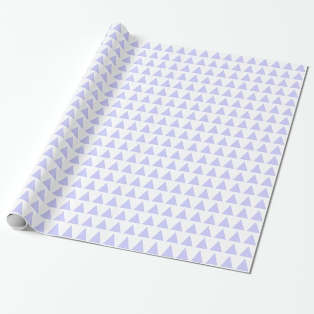 Papel De Regalo Triángulos - Azul polvo sobre blanco (Desenrollado)