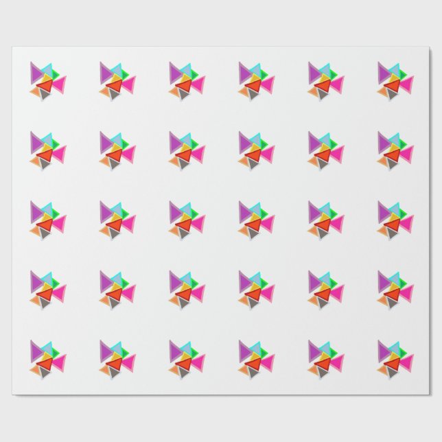 Papel De Regalo Triángulos Coloridos  (Superficie plana)