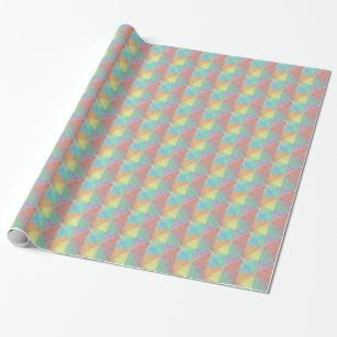 Papel De Regalo Triángulos de Acuarela de Colores Pastel Arte Geom