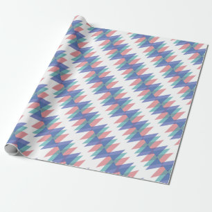 Papel De Regalo Triángulos de azul y coral