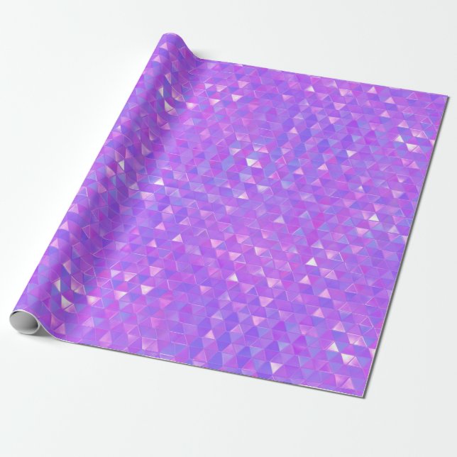 Papel De Regalo Triángulos de moda rosa morado Geométrico Fiesta (Desenrollado)