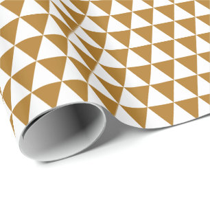 Papel De Regalo Triángulos de oro blanco y mate