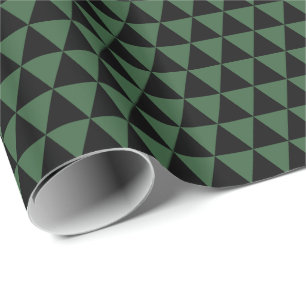 Papel De Regalo Triángulos negros y verdes Hunter