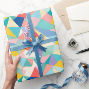 Papel De Regalo Triángulos Pastel Coloridos Y Formas Cubiertas