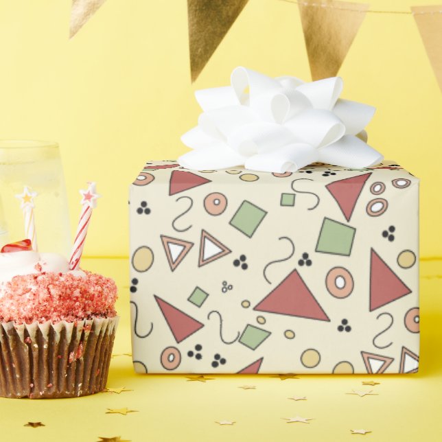 Papel De Regalo Triángulos y formas coloridos (Fiesta de cumpleaños )